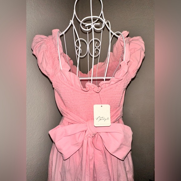 Free People Pink Something Special Midi Dress 🌱100% Cotton🌱 NWT🔖 - Picture 7 of 9